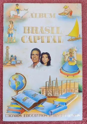 Álbum "Brasil Capital" figurinhas impressas.