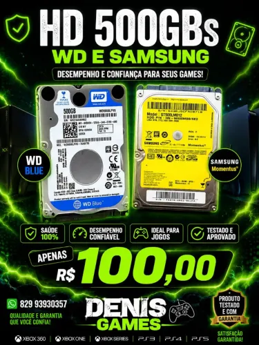 Hd 500gbs 100% saúde