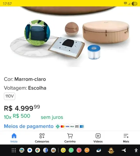Pure SPA Bubble Massage da Intex para 4 adultos com aquecedor. 