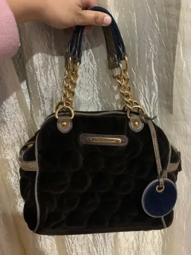 bolsa juicy couture de mão e ombro marrom y2k 2000s