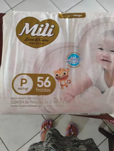 Troco um pacote de fralda tamanho P com 56 fralda por outro da Milli tamanho G com 56 fr