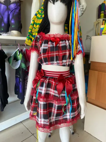 Roupa junina infantil, vestido de festa junina, quadrilha
