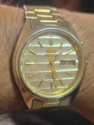 Relógio ORIENT 3 ESTRELAS CRYSTAL DOURADO AUTOMÁTICO - REVISADO
