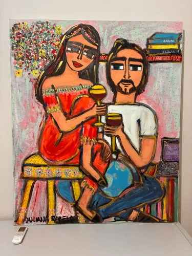 Quadro Jesus e Maria nos dias atuais de Juliana Rabelo 