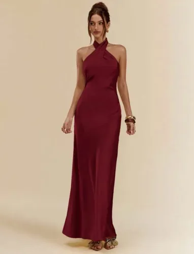 Vestido Marsala/bordô - P/36
