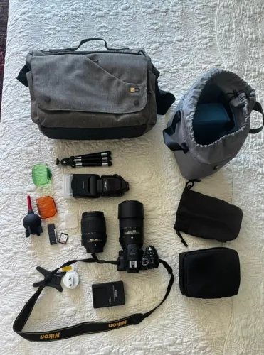 Kit Fotografia Profissional Nikon D5300, Lente,Teleobjetiva, Flash Profissional e Bolsa