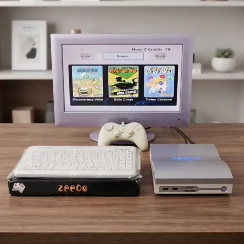 Console Videogame Zeebo Raro + 1 Controle - Teclado E Jogos