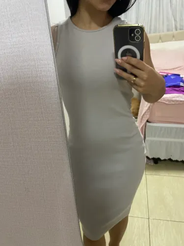 Vestido midi cinza
