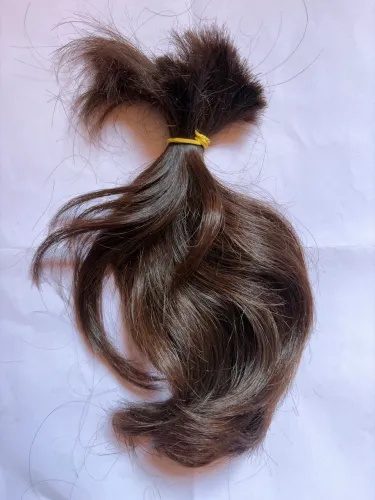 Cabelo Humano 100% Virgem Liso Castanho Escuro - 23 cm | 33 g
