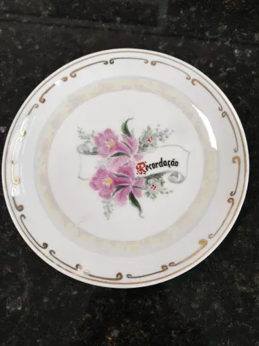Antigo Prato Decorativo Porcelana Schmidt Anos 70 - Recordação