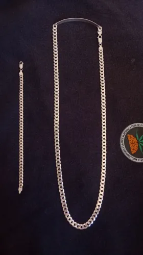 Kit Corrente 10mm e pulseira 6mm de prata!!