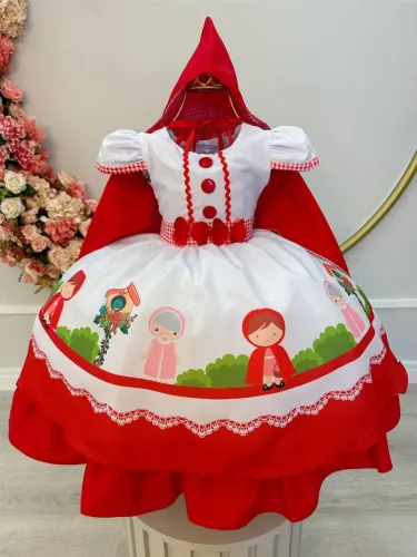 Vestido chapeuzinho vermelho infantil