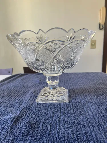 Fruteira de cristal grande da época de 60 importado