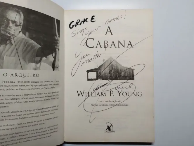 Livro A Cabana autografado pelo autor