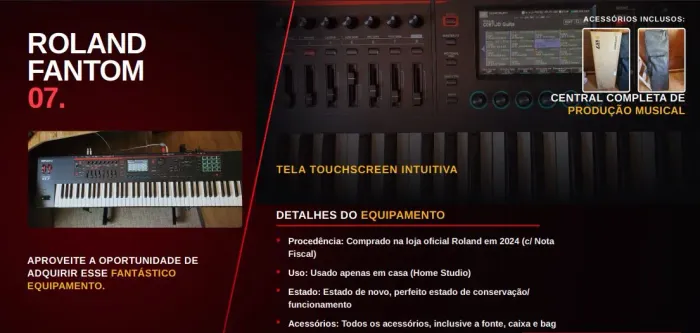 TECLADO ROLAND FANTOM 07 - WORKSTATION 76 TECLAS