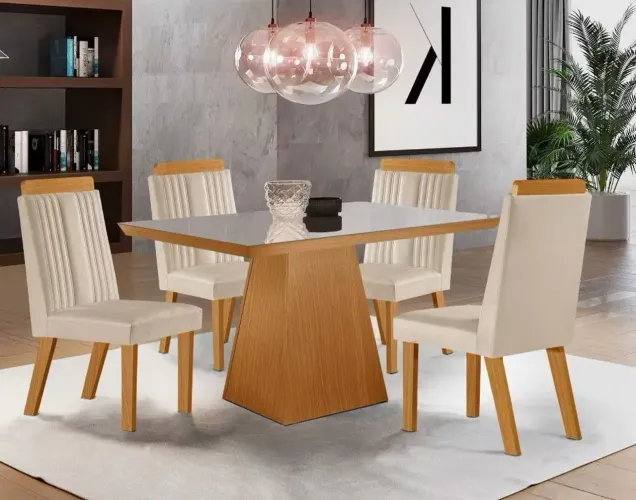 SALA DE JANTAR COM 4 CADEIRAS 