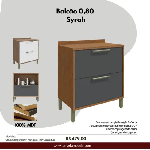 Balcão 0,80 Syrah - à pronta entrega