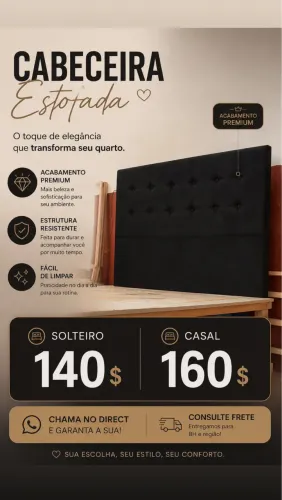 CABECEIRAS SUEDE ESTOFADAS
