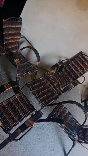 Conjunto 4 Cadeiras de Fibra Sintética - Ideal para Varanda/Jardim.