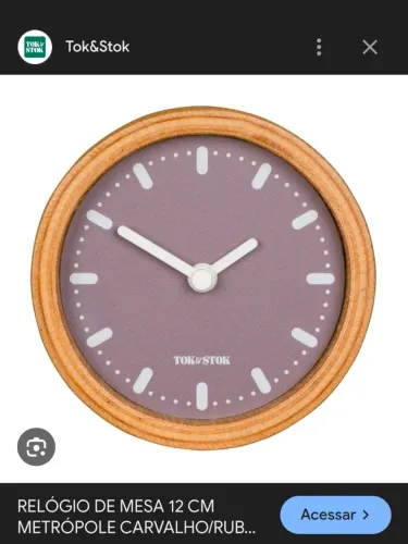 RELÓGIO DE MESA 12 CM METRÓPOLE CARVALHO