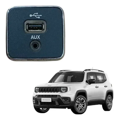 Botão Usb Auxiliar Jeep Renegade 2015 A 2020 Preto