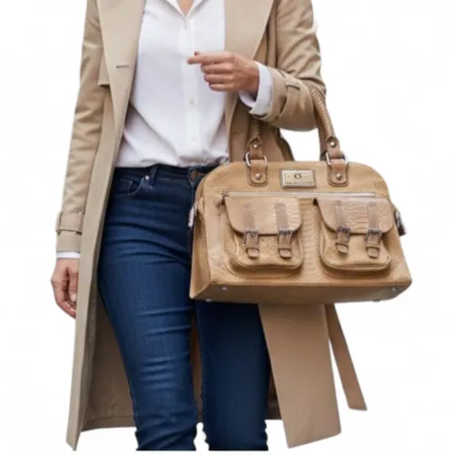 Bolsa Carmen Steffens couro legítimo croco