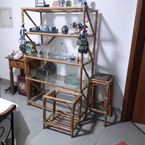 Conjunto em Cana da Índia (tipo bambu) para decoração de sala, varandas pu áreas externas 