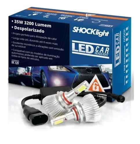 Kit Lâmpada Super Led H7 2d 6000k 12v 24v