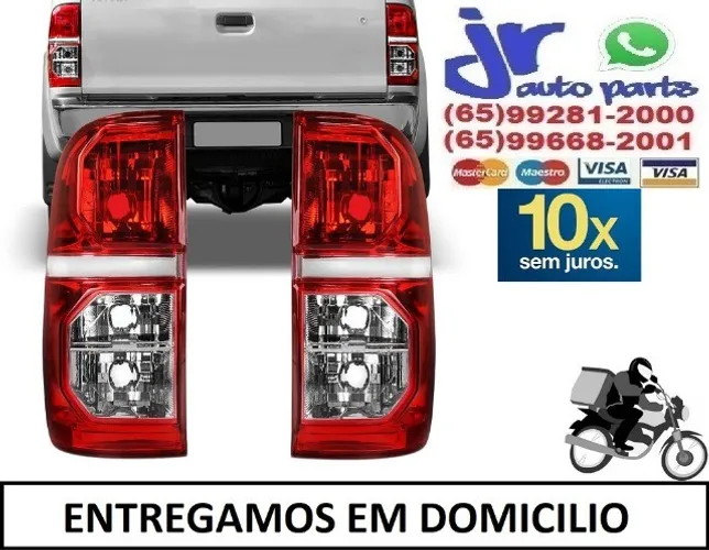 Par Lanterna Traseira Hilux Srv Sr 05 a 15 Bicolor Cristal