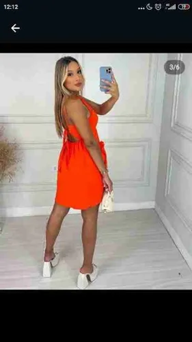 Vestido lindo duna laranja. Médio. Promo ?
