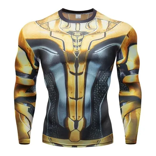 Camisa de Compressão Armadura Thanus Manga Longa Rashguard Elastano