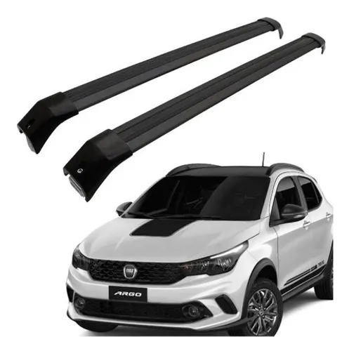 Travessa Rack Teto Fiat Argo Trekking Rack Projecar Preto, instalado