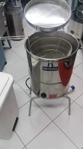 Fritadeira inox redonda metvisa agua e oleo (nova) Alecs