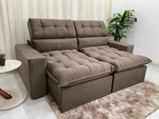 Sofá Retrátil Reclinável Colorado 2.30m Marrom Até 12x - Frete Grátis