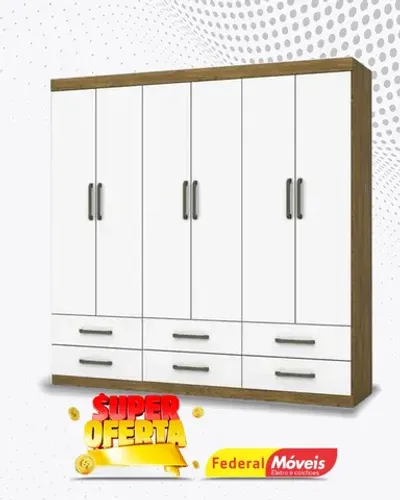 Guarda Roupa 6 Portas 6 Gavetas Super Lindo Fazemos Entrega