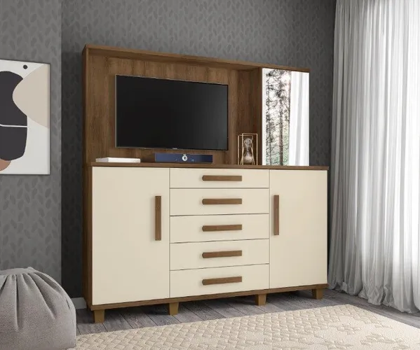 Cômoda Estrela Com Painel e Espelho Modelo Retrô! Frete + Grátis !