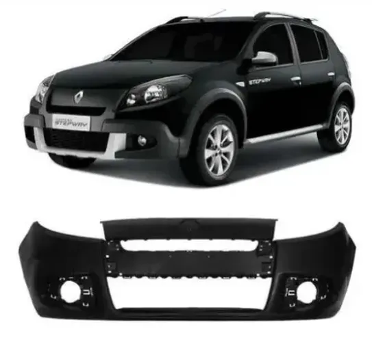 Parachoque Dianteiro Renault Sandero Stepway 2012 2013 2014 Com Furo Para Milha