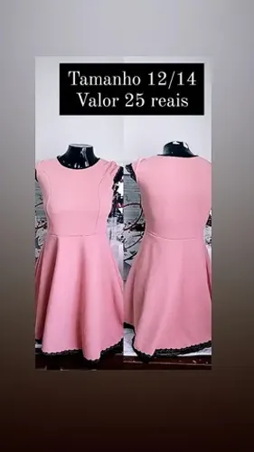 Vestido infantil tamanho 10 e 12