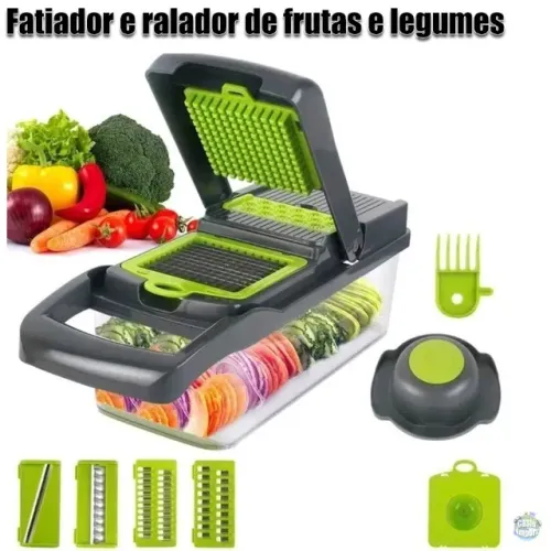 Cortador fatiador e ralador de alimentos legumes e frutas