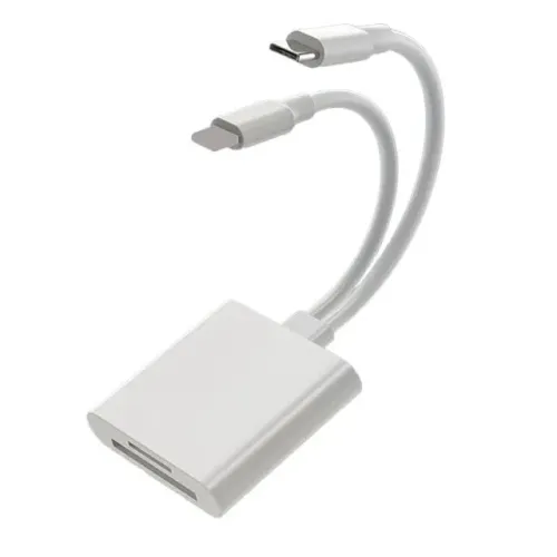 Adaptador Leitor de cartão 2 em 1 otg, tipo c para sd tf, iphone, Android