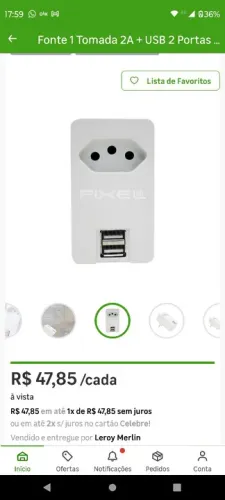 Fonte 1 Tomada 2A + USB 2 Portas 10A Bivolt Branca C001GIOT Pixel TI