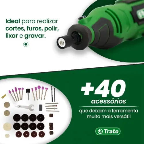 Micro Retífica 150w Com 40 Acessórios Profissional Trato 60Hz 220V + Garantia