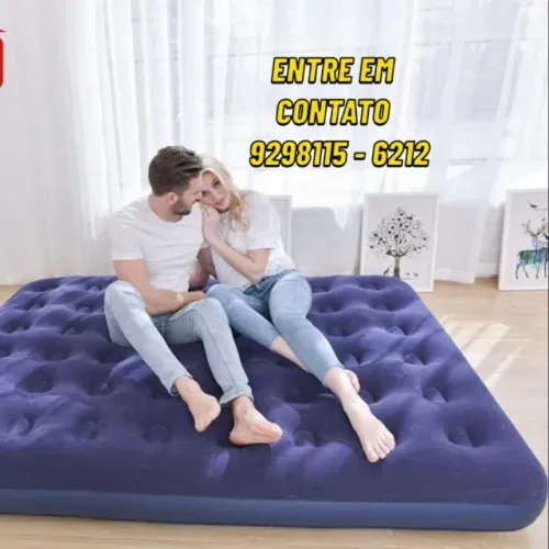 Promoção! Colchão Inflável com Bomba Casal - Entregamos 9h ás 23h