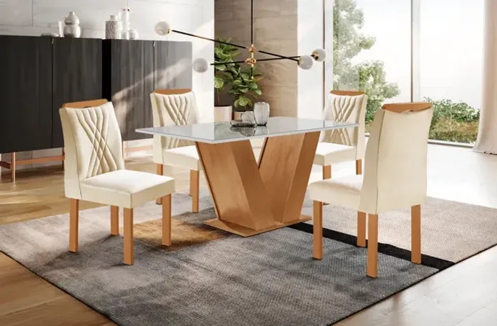 Mesa classic 1,20x80 com 4 cadeiras