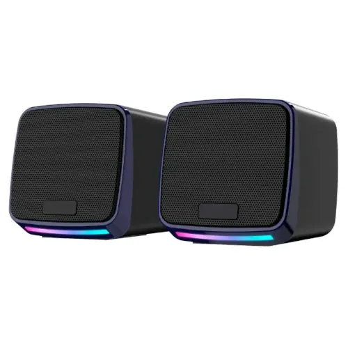 Caixa de Som Gamer Rise Mode Aura Sound S1 RGB Rainbow 3W*2 Preto - RM-SP-01-RGB - WZetta
