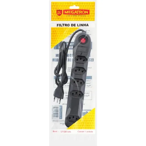 Filtro de Linha Megatron 5 Tomadas Cabo 1m - WZetta