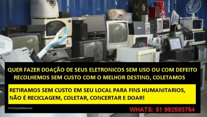 Eletrônicos velhos, ultrapassados ou com defeito, libere espaço com a gente.