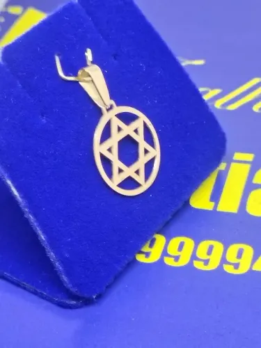 Pingente Estrela de Davi Ouro 18 Kilastes Peso 0.90 Grama 15 mm                           
