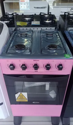 Fogão a gás 4 bocas Delicato - Rosa a pronta entrega