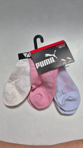 3 pares de meias feminina Puma nunca usadas e originais, nas cores bege, lilás e rosa